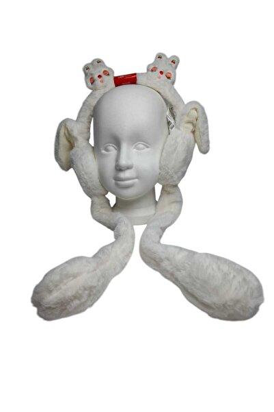 Kitti Spteks  Kitti  Kız Çocuk Krem Renk Tavşan Maskot Figürlü Oynar Kulak Ve...