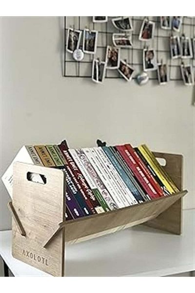 nazeninstoğu Axolotl Desktop Bookshelf Mini Shelf Desktop Book Organizer (30cm)