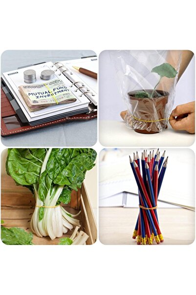 BİGÜMEX 100 قطعة من المطاط الرفيع متعدد الأغراض، حزمة تغليف بإبزيم مطاطي