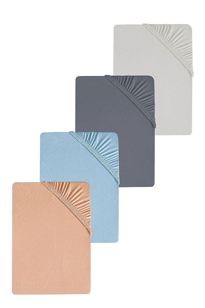 COTENCONCEPT 4 قطع ملاءة مفردة من القطن الممشط مقاس 120 × 200 × 30 سم