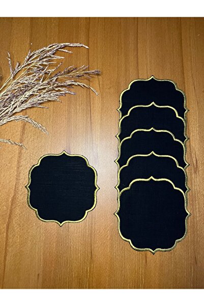 Smiling Home 6 bucăți șervețele de prezentare pentru cocktail brodate cu brod...