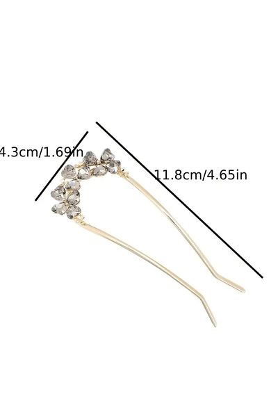 Eva Flore Crystal Stone Comb Buckle, Bridal Hair Accessory Bun Buckle