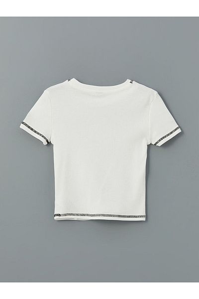 LC Waikiki New Season Crew Neck Κοριτσίστικο Crop T-Shirt - S5BK08Z4