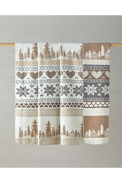 English Home Μπεζ κουβέρτα Winterfell Cotton King Size - 220x240 cm