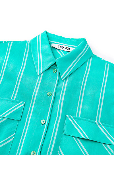 İpekyol Turquoise Woven Shirt