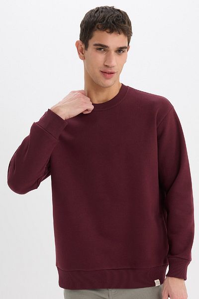 DeFacto Übergroßes, gerades, dickes Basic-Sweatshirt mit Rundhalsausschnitt T5139az24au