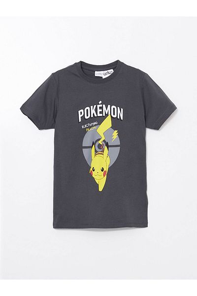 LC Waikiki New Season Crew Neck Pikachu Printed Short Sleeve Boys' Shorts Pajama Set -