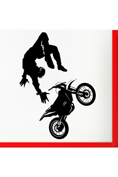 HEDİYENE BAK 18X13Cm Acrobatic Biker Vehicle and Motor Bike Helmet Windshield...