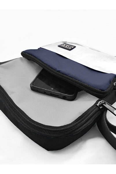 Vatkalimon Renkli 5 Bölmeli Ayarlanabilir Çapraz Askılı Su Geçirmez Omuz Çantası (Beyaz Lacivert Gri Siyah)