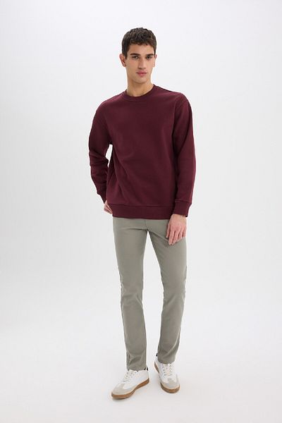 DeFacto Übergroßes, gerades, dickes Basic-Sweatshirt mit Rundhalsausschnitt T5139az24au