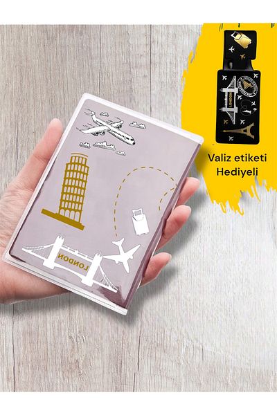 Gempo Husă transparentă premium pentru pașaport - Etichetă pentru bagaje cadou