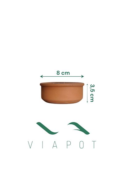 Viapot Çamlıca Soil Hot Pot Sauce Bowl with Glazed Inside 6 Pieces of Pottery 8X3.5Cm 80ml