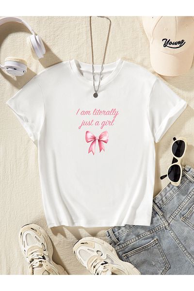 Let's Wear Βασικό μπλουζάκι με κορδέλα για κορίτσι
