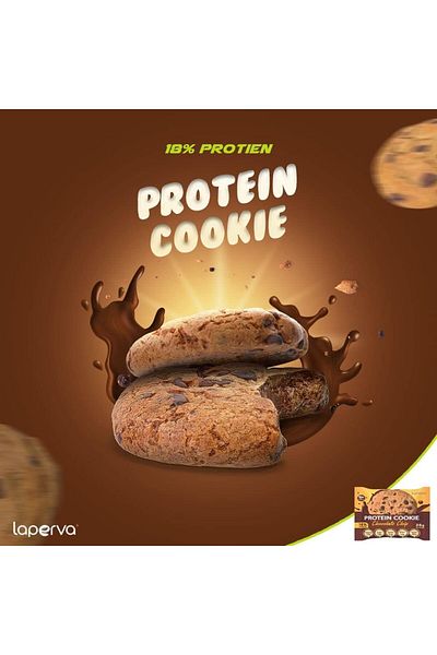 Laperva Protein Cookie, Box Of 20 Pieces, Chocolate Chip,low In Calories, Keto Diet-friendly.