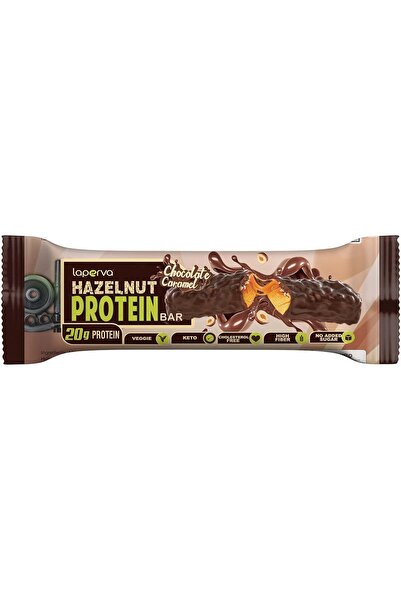 Laperva Hazelnut Protein Bar, Chocolate Caramel, Box Of 18 Bars, Veggie, Keto Friendly