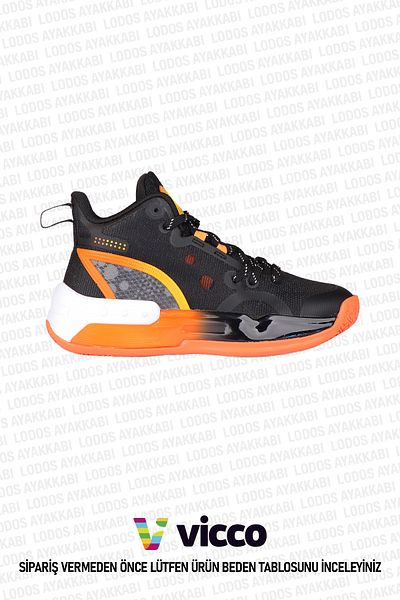 Vicco Boys' Black Basketball Shoes - Gallen Model, Light and Non-Slip