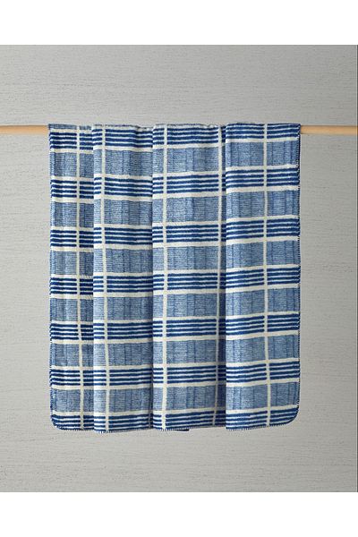 English Home Indigo-Blue Single Acrylic Blanket - 150X200 cm