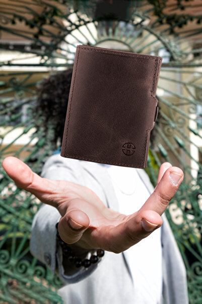 Trusador Verona Kahverengi Fermuarlı Hakiki Deri Cüzdan Unisex Rfid Korumalı Bozuk Paralık Cepli Erkek Kadın