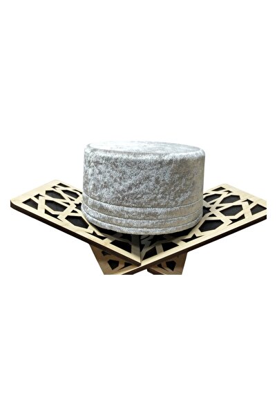 şahinbak Gri Keçe Takke,kadife Fes,takke,kalıplı Takke,tadife Takke ,t088