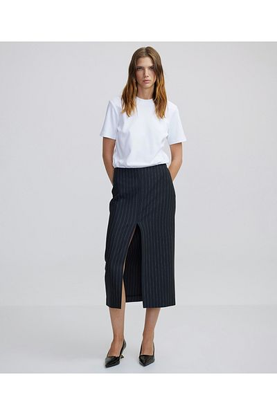 İpekyol Midi Length Striped Patterned Skirt