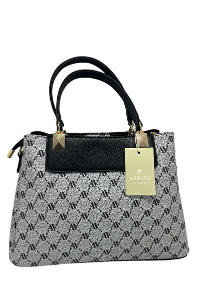 Armine Kadın Omuz Çanta Klasik 206 Gri Noktalı