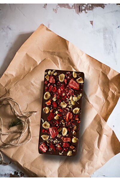 Belçika çikolata Kuru Çilekli&fındıklı Bitter Tablet