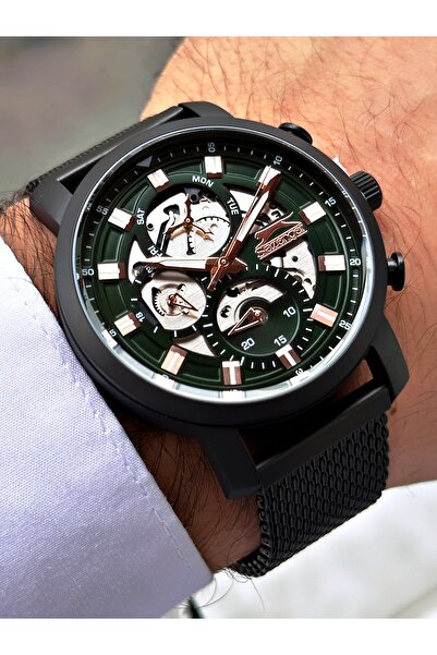 Slazenger وظائف نشطة 5 Atm للماء الصلب الحبل الرجال ساعة اليد 1797