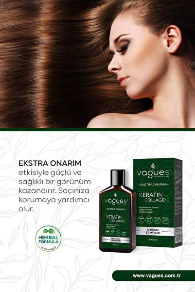 Vagues Premium Care Keratin Collagen Ekstra Onarım Dökülme Karşıtı Hızlı Uzama Etkili Bitkisel Şampuan