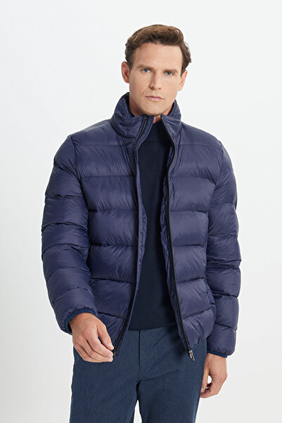 ALTINYILDIZ CLASSICS Men's Navy Blue Standard Fit Cold Proof Casual Coat