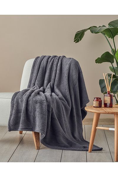 English Home Anthracite Cozy Wellsoft Tv Blanket - 120X170 cm