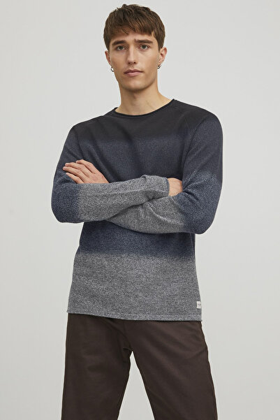Jack & Jones Jack Jones Düz Renk Bisiklet Yaka Triko Lacivert 77724K12157321