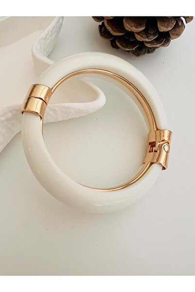ACAR TAKI White Enamel Vintage Bone Handcuffs - Acr2428