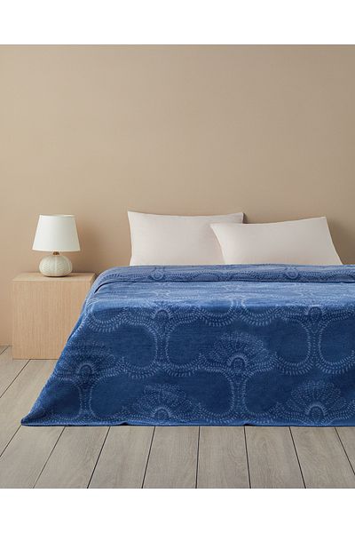 English Home Blue Blanket - Double Spread Cotton