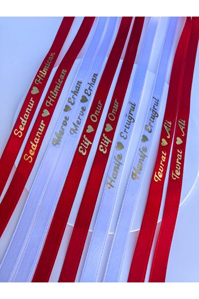 imzatasarım Söz Nişan Isim Yazılı Baskılı Yüzük Kurdelesi, Özel Gün Kurdelesi...