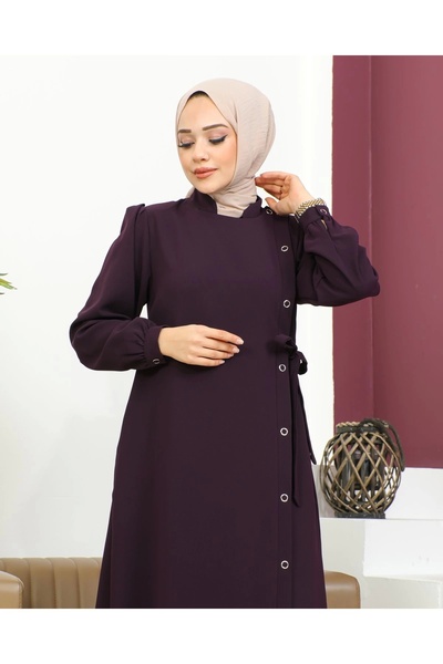 Nevayla Moda فيرايس بتفاصيل أربطة - لون البرقوق