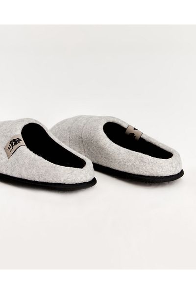 Chirpy Horn-s - Striped Gray Men's House Slippers