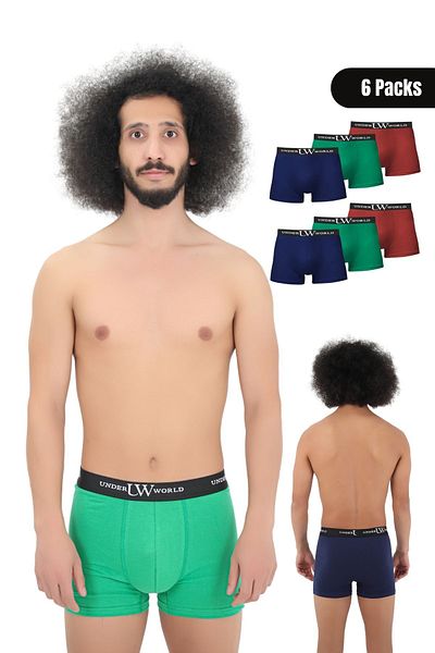 UNDERWORLD 6-Piece Men's Comfortable Non-Folding Premium Boxed Lycra Boxers