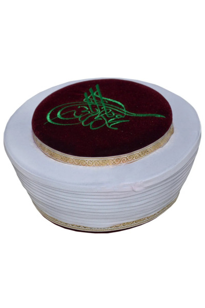 şahinbak Луксозен бродиран тюрбан в цвят бордо