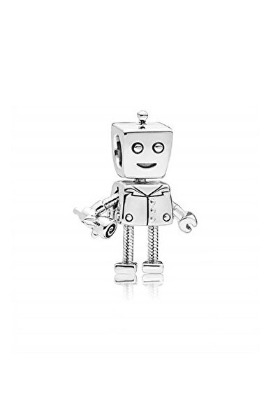 Fubena Gümüş Erkek Robot Gümüş Charm