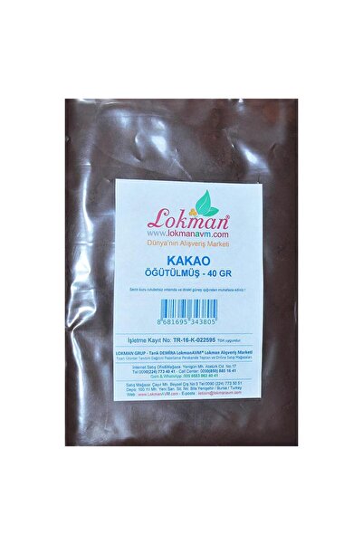 LokmanAVM Doğal Öğütülmüş Kakao Tozu 1.kalite Katkısız Toz Kakao 40gr