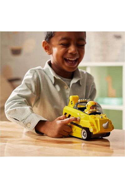 PAW PATROL Rubble Figure and Forest Themed Rhino Vehicle