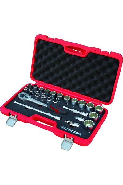 İzeltaş Izeltas 1114006024   1/2" Twelve Corner Socket Wrench Set 24 Pieces