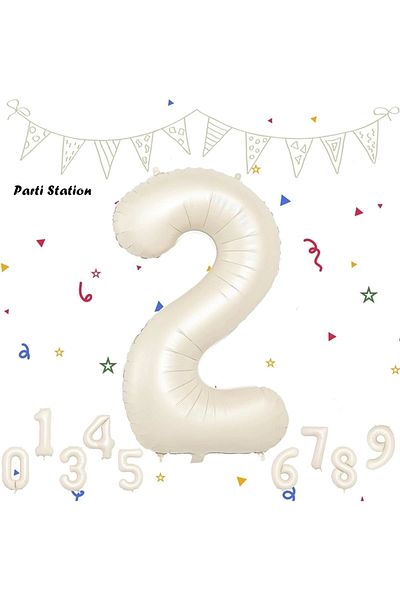 Parti Station 2 أرقام احباط بالون كريم اللون أرقام بالون العمر بالون 76 سم عدد بالون تحلق بالون الهيليوم