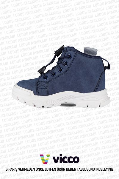 Vicco Marcus Model Lightweight Adjustable Lacing Baby Boy and Child Navy Blue Boots