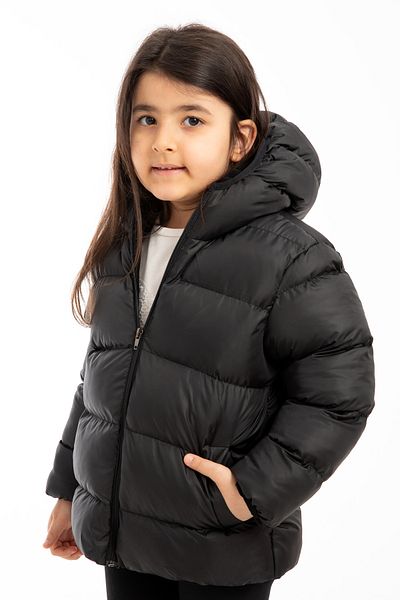 Montup Girl's Fleece Inside Hooded Waterproof Wind-Resistant Pocketed Inflatable Winter Coat