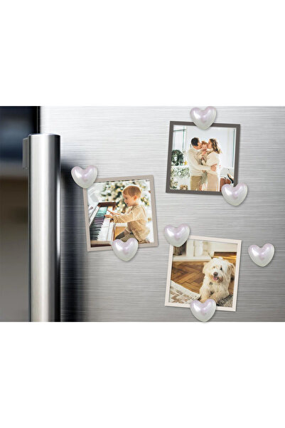 Venita Home Magnet, Buzdolabı Magneti - Buzdolabı Süsü - 10 Adet Kalpli Magne...