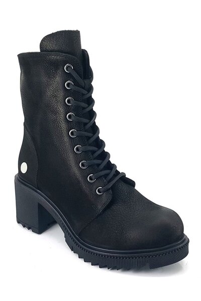 Mammamia 1045 Справжня шкіра Повсякденні жіночі черевики - Чорний нубук