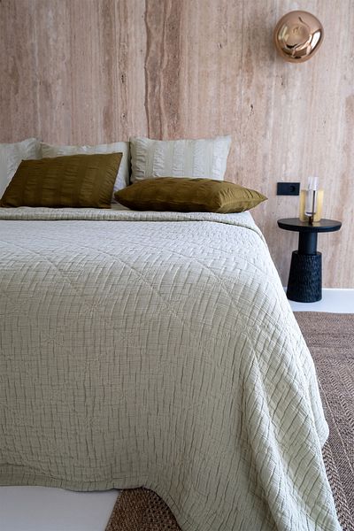 Barine Atik Padded Jacquard Bedspread Light Green 240X240