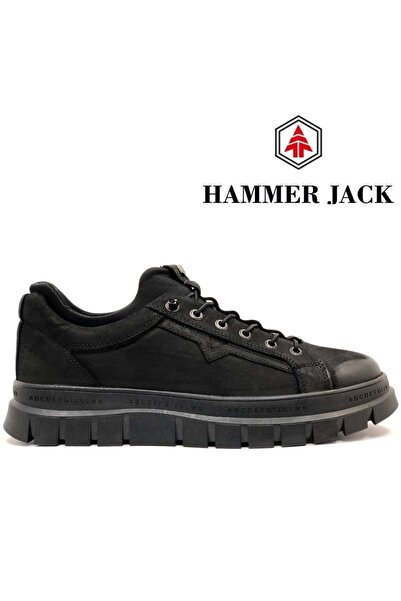 Hammer Jack 102-24802-M Alphen Δερμάτινα Casual Ανδρικά Παπούτσια ΜΑΥΡΟ