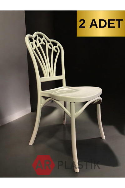 AR PLASTİK Viktor Kıvrımlı Mutfak Sandalyesi 2 ADET, Bahçe Sandalyesi, Balkon Sandalyesi, Teras Sandalyesi